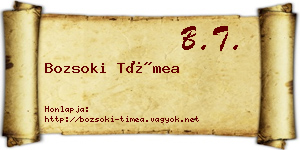 Bozsoki Tímea névjegykártya